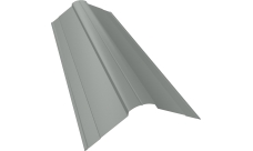 Планка конька фигурного 100х100 Grand Line 0,45 PE с пленкой RAL 9006 бело-алюминиевый (2м)