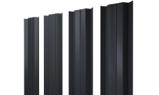Штакетник М-образный B с прямым резом Grand Line 0,45 PE lite RAL 7024 мокрый асфальт