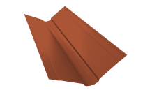 Планка ендовы верхней фигурной 150х150 Grand Line 0,45 PE с пленкой RAL 8004 терракота (2м)