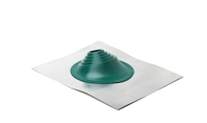 Проходной элемент (мастер флеш) угловой №1 (75-200мм) +240 силиконовый (металлический неокрашенный фланец) зеленый