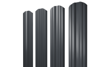 Штакетник Twin фигурный Grand Line 0,45 Drap TwinColor RAL 7024 мокрый асфальт