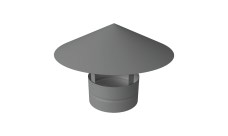 Дымник на трубу круглый d115 0,5 Satin с пленкой RAL 9006 бело-алюминиевый