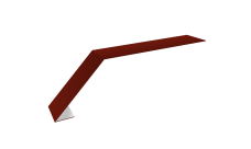 Планка карнизная для мягкой кровли 100х60 Grand Line 0,45 PE с пленкой RAL 3009 оксидно-красный (2м)