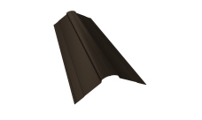 Планка конька фигурного 100x100 0,45 PE с пленкой RR 32 темно-коричневый (2м)