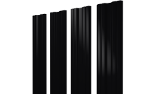 Штакетник Twin с прямым резом Grand Line 0,5 Velur X RAL 9005 черный