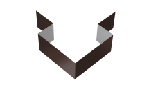 Угол внешний симметричный фибросайдинга Grand Line 0,5 Сатин матовый RAL 8017 шоколад (3м)