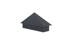 Колпак на полустолб для С8,С10 0,5 Atlas X с пленкой RAL 7024 мокрый асфальт