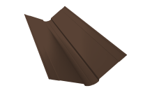 Планка ендовы верхней фигурной 150х150 Grand Line 0,45 PE с пленкой RAL 8017 шоколад (2м)