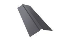 Планка конька прямоугольного 115х30х115 0,45 PE с пленкой RAL 7004 сигнальный серый (2м)