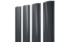 Штакетник Полукруглый Slim с прямым резом Grand Line 0,5 Satin RAL 7024 мокрый асфальт