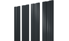 Штакетник Твин с прямым резом Grand Line 0,45 Drap TR RAL 7016 антрацитово-серый