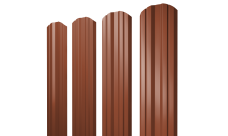 Штакетник Twin фигурный Grand Line 0,5 Satin RAL 8004 терракота