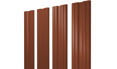 Штакетник Twin с прямым резом Grand Line 0,5 Satin RAL 8004 терракота