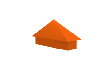 Колпак на полустолб для С8,С10 0,45 PE с пленкой RAL 2004 оранжевый