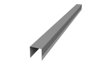 Планка вертикальная обратная для горизонтального монтажа штакетника Grand Line 0,45 PE RAL 9006 бело-алюминиевый (2,5м)