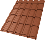 Профиль волновой "Квадро профи" ("Quadro Profi") v02 0,45 PE RAL 8004 терракота