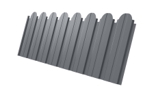 Профнастил C10B фигурный Grand Line 0,5 Satin RAL 9006 бело-алюминиевый