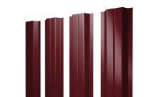 Штакетник П-образный A с прямым резом 0,45 PE-Double RAL 3005 красное вино
