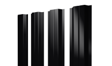 Штакетник П-образный A с прямым резом Grand Line 0,5 Satin Matt TX RAL 9005 черный