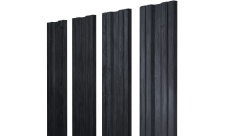 Штакетник Твин с прямым резом Grand Line 0,45 Принт Премиум Grey Wood ТвинColor