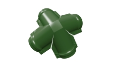 Четверник конька малого полукруглого 0,45 PE с пленкой RAL 6002 лиственно-зеленый