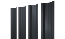 Штакетник П-образный B с прямым резом Grand Line 0,45 Drap TwinColor RAL 7024 мокрый асфальт
