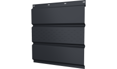 Софит металлический Классик v01 Grand Line центральная перфорация 0,45 Drap TX с пленкой RAL 7024 мокрый асфальт