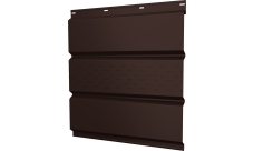 Софит металлический Классик v01 Grand Line центральная перфорация 0,5 Satin Matt с пленкой RAL 8017 шоколад