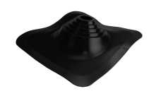 Проходной элемент угловой №110 (75-200мм) +240 силиконовый (металлический окрашенный фланец) черный