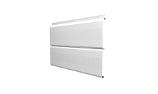 Софит ЭкоБрус 0,345 Grand Line с перфорацией 0,5 Satin с пленкой RAL 9003 сигнальный белый