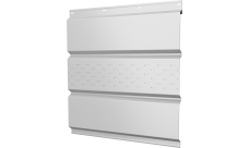 Софит металлический Классик v01 Grand Line центральная перфорация 0,45 Drap TX с пленкой RAL 7047 телегрей 4