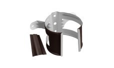 Хомут трубы металлический на дерево Grand Line ПВХ шоколадный (RAL 8017)