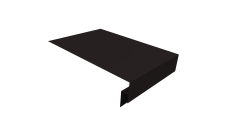 Планка околооконная сложная 250х50х12 (j-фаска) Grand Line 0,45 Drap ТХ двухсторонний RAL 9005 черный (2м)