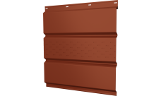 Софит металлический Классик v01 Grand Line центральная перфорация 0,45 Drap TX с пленкой RAL 8004 терракота