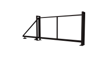 Ворота откатные Жалюзи Texas 1,8х3,5 RAL 9005 без заполнения (ламель 125 мм)