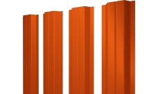 Штакетник П-образный A с прямым резом Grand Line 0,45 PE RAL 2004 оранжевый