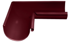 Угол желоба внутренний Grand Line PE 90 гр 125 мм RAL 3005 красное вино