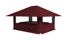 Дымник на трубу 520х390мм 0,5 Satin Matt TX с пленкой RAL 3005 красное вино