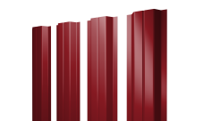 Штакетник П-образный A с прямым резом 0,45 PE RAL 3003 рубиново-красный