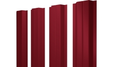 Штакетник П-образный A с прямым резом Grand Line 0,45 PE RAL 3003 рубиново-красный