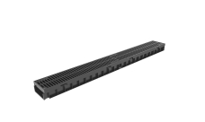 Комплект Gidrolica Light: лоток водоотводный ЛВ -10.11,5.5,5 - пластиковый с решеткой РВ- 10.11.50 пластиковой щелевой, кл. A15 (08097)