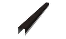 Планка вертикальная обратная для горизонтального монтажа штакетника 0,45 PE RAL 9005 черный (2,5м)