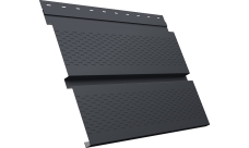 Софит металлический Квадро Брус v01 Grand Line с перфорацией 0,45 PE с пленкой RAL 7024 мокрый асфальт