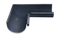 Угол желоба внутренний Grand Line PU 90 гр 125 мм RAL 7024 мокрый асфальт