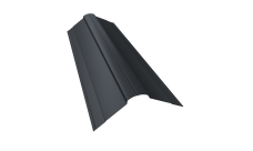 Планка конька фигурного 100x100 0,45 Drap TX RAL 7024 мокрый асфальт (3м)