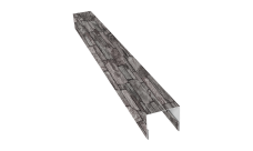 Планка П-образная заборная 24 Grand Line 0,45 Принт Элит Камень TwinColor (3м)