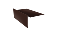 Планка ветровая для мягкой кровли простая 100х20х100 Grand Line 0,45 Drap TR RAL 8017 шоколад (2м)