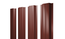 Штакетник П-образный A с прямым резом 0,45 PE RAL 3009 оксидно-красный