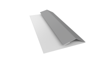 Планка финишная Блок-Хаус новый Grand Line 0,45 ПЭ с пленкой RAL 9006 бело-алюминиевый (2м)