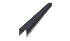 Планка вертикальная обратная для горизонтального монтажа штакетника Grand Line 0,45 PE RAL 7024 мокрый асфальт (2,5м)